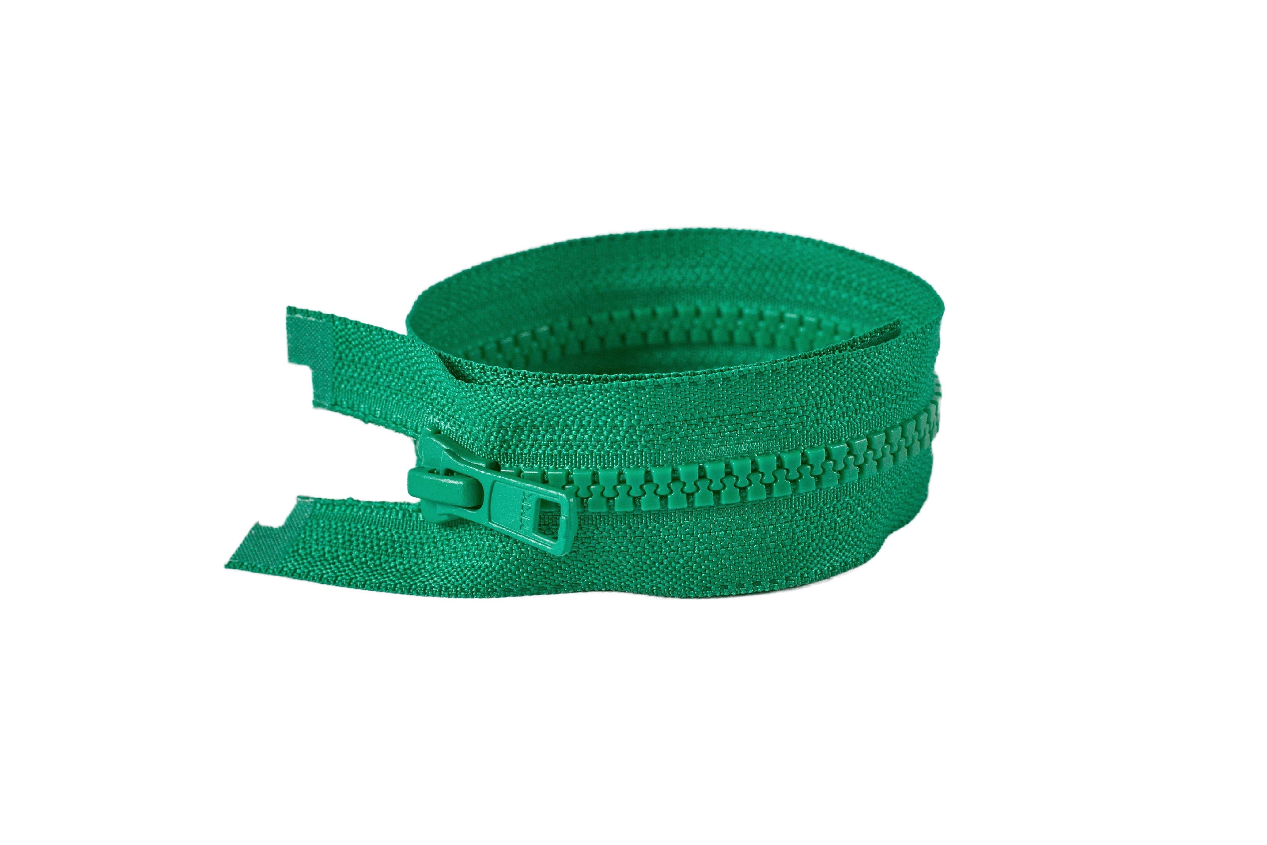 Zip kostěný dělitelný VISLON® trávově zelená 50 cm YKK
